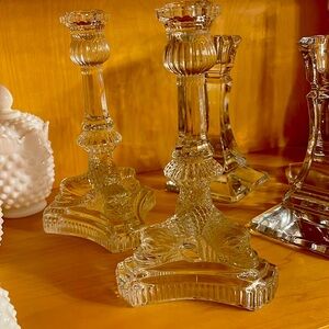 Set of two Vintage Tiffany&Co crystals candle sticks